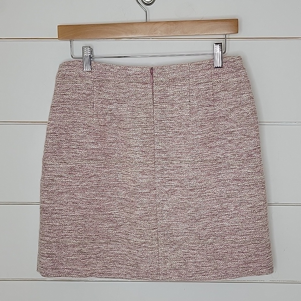 LOFT Ann Taylor size 4 pink and white cotton blend mini skirt - Picture 2 of 4